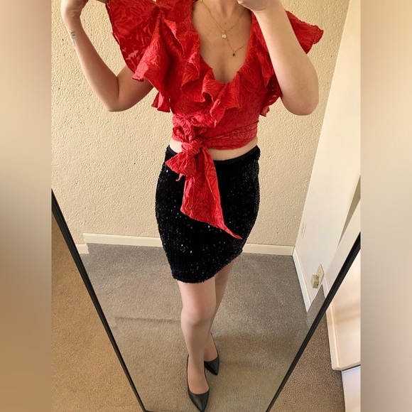 C/MEO Collective  Women’s Red crop top Size Small - Picture 3 of 5